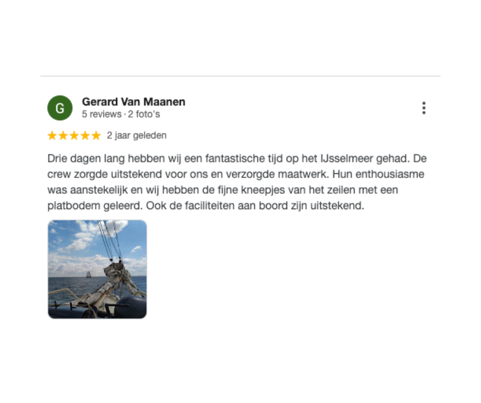 Afbeelding van Google review over lang weekend op De Hester